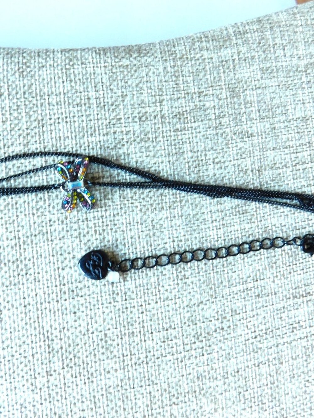 Betsey Johnson All Hallows Articulated Black Kitty Cat Rhinestones Bow Necklace - Picture 4 of 8